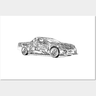 Maloo Drift Wireframe Posters and Art